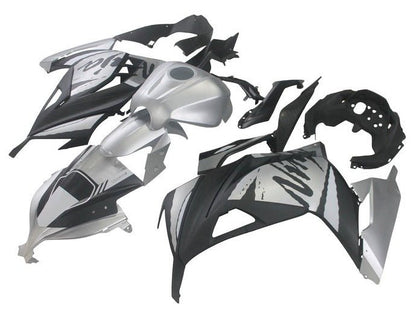Kawasaki Ninja 300 Fairings (2013-2024) Gloss Silver, Matte Black from KingsMotorcycleFairings.com