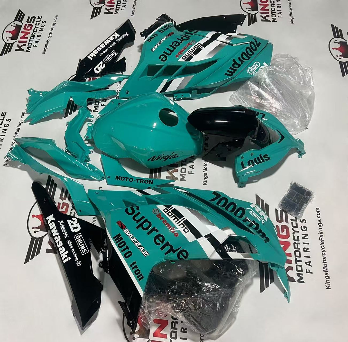 Kawasaki Ninja 300 Fairings (2013-2024) Turquoise Blue Supreme at KingsMotorcycleFairings.com