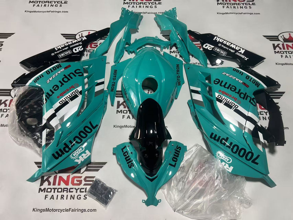 Kawasaki Ninja 300 Fairings (2013-2024) Turquoise Blue Supreme from KingsMotorcycleFairings.com