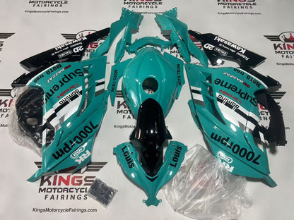 Kawasaki Ninja 300 Fairings (2013-2024) Turquoise Blue Supreme from KingsMotorcycleFairings.com