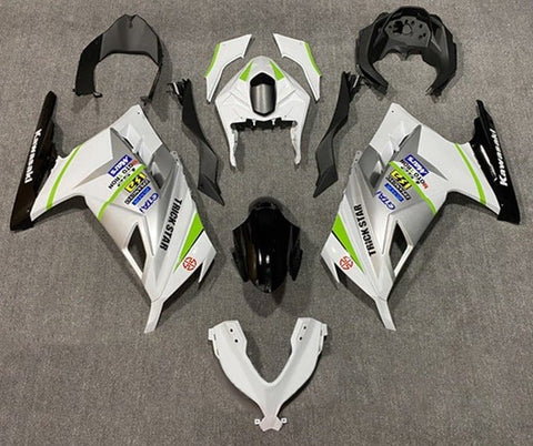 Kawasaki Ninja 300 Fairings (2013-2024) White, Silver, Black at KingsMotorcycleFairings.com