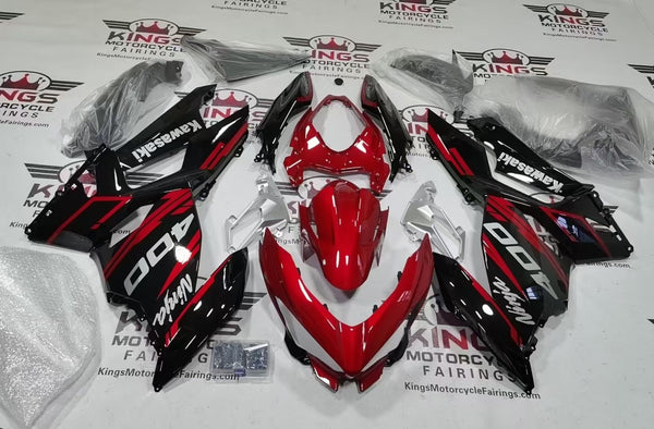 Kawasaki Ninja 400 Fairing Kit (2018-2023) Dark Red, Black, Gray at KingsMotorcycleFairings.com