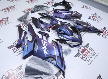 Kawasaki Ninja 400 Fairing Kit (2018-2023) Matte Dark Blue, Purple Chameleon at KingsMotorcycleFairings.com