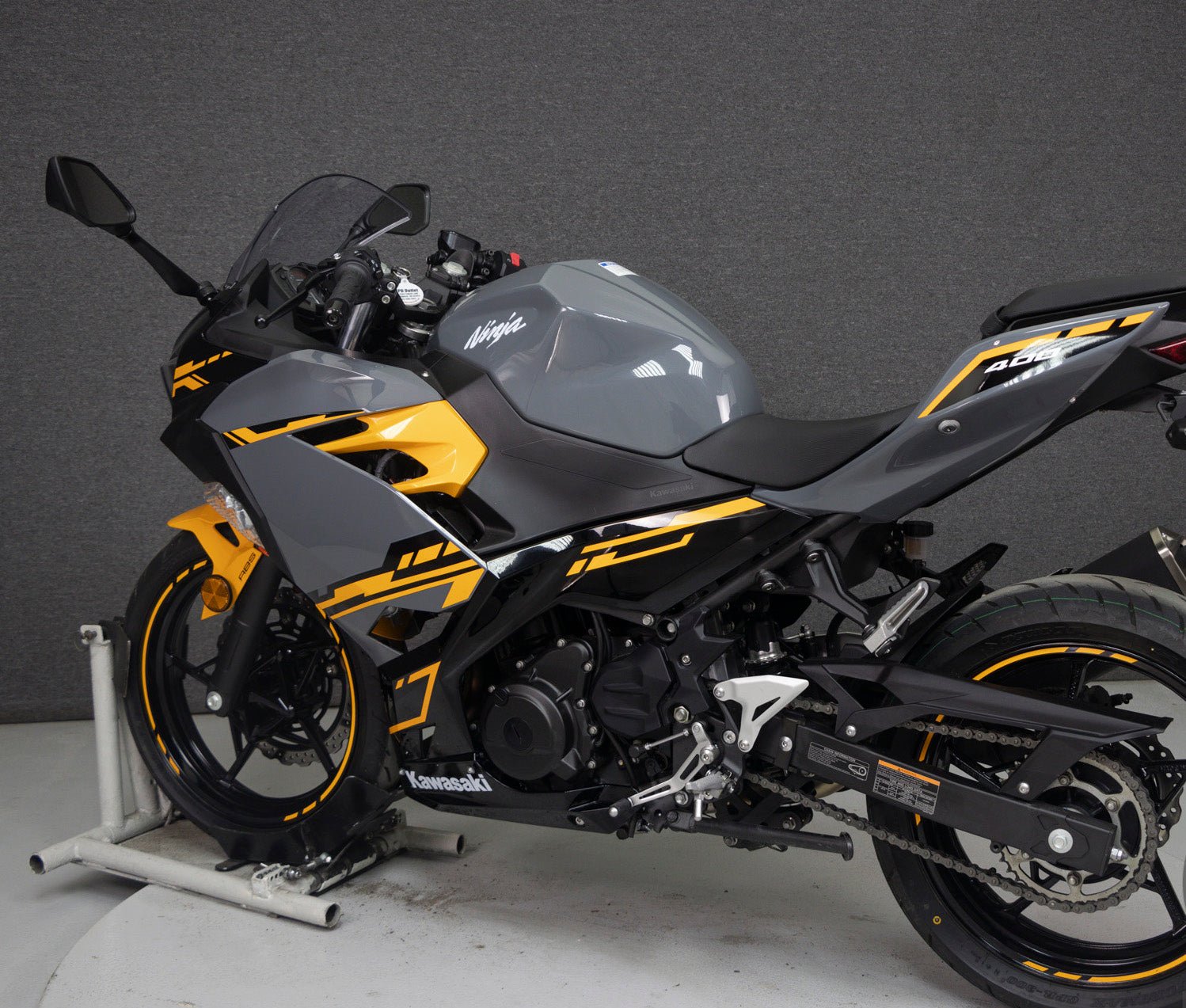 Kawasaki Ninja 400 Fairing kit (2018-2023) Nardo Gray, Yellow, Black at KingsMotorcycleFairings.com