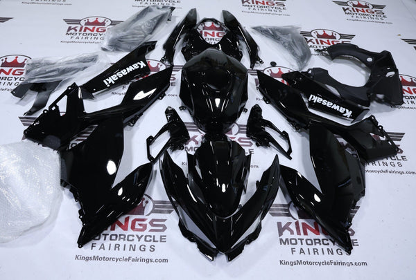Kawasaki Ninja 400 Fairings (2018-2023) All Black at KingsMotorcycleFairings.com