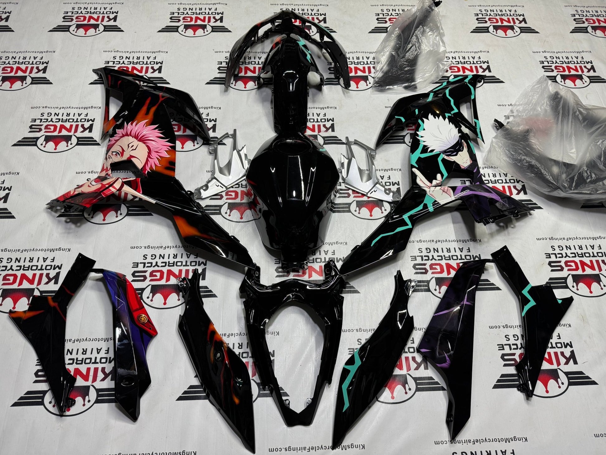 Kawasaki Ninja 400 Fairings (2018-2023) Black Anime at KingsMotorcycleFairings.com