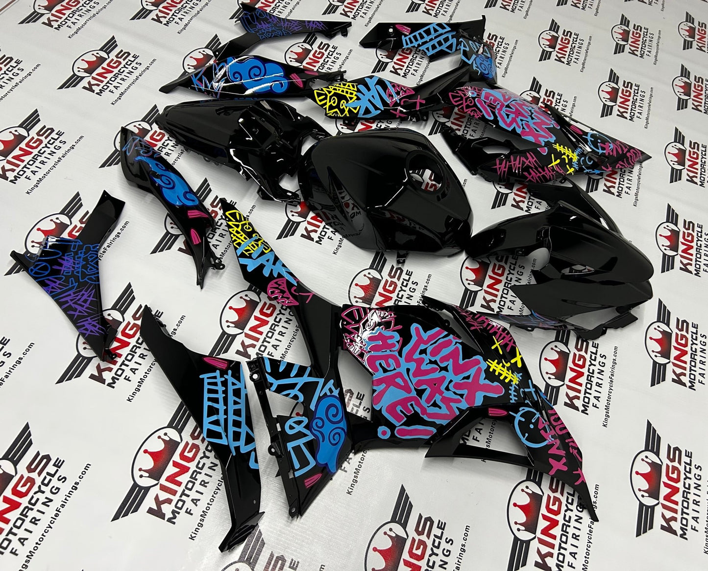 Kawasaki Ninja 400 Fairing Set (2018-2023) Black, Blue, Jinx at KingsMotorcycleFairings.com