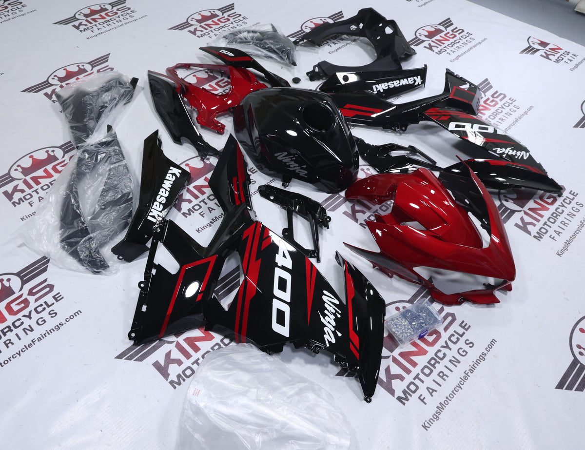 Kawasaki Ninja 400 Fairings (2018-2023) Black, Dark Red, White from KingsMotorcycleFairings.com
