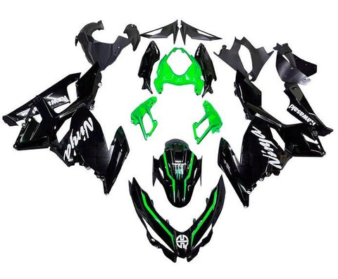 Kawasaki Ninja 400 Fairings (2018-2023) Black, Green, White at KingsMotorcycleFairings.com