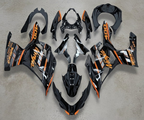 Kawasaki Ninja 400 Fairings (2018-2023) Black, Orange, Gray at KingsMotorcycleFairings.com