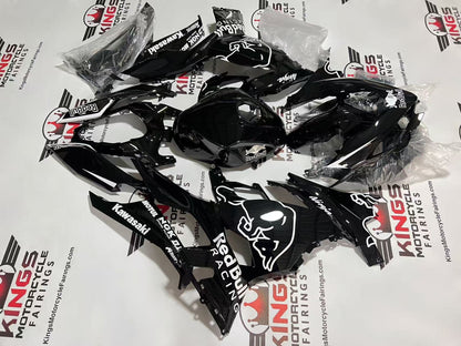 Kawasaki Ninja 400 Fairings (2018-2023) Black, White RedBull at KingsMotorcycleFairings.com