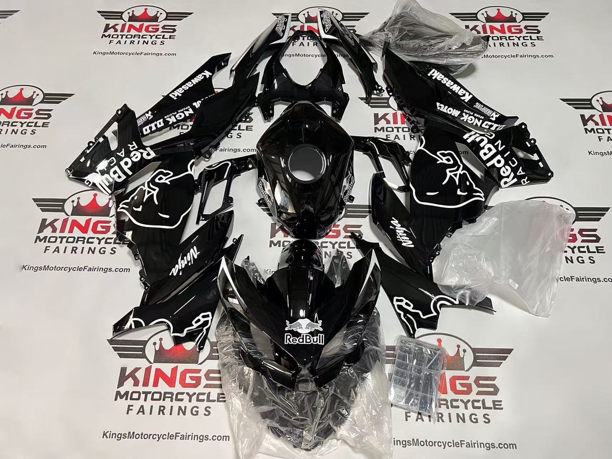 Kawasaki Ninja 400 Fairings (2018-2023) Black, White RedBull from KingsMotorcycleFairings.com