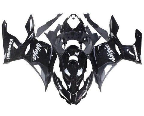 Kawasaki Ninja 400 Fairings (2018-2023) Black, White at KingsMotorcycleFairings.com