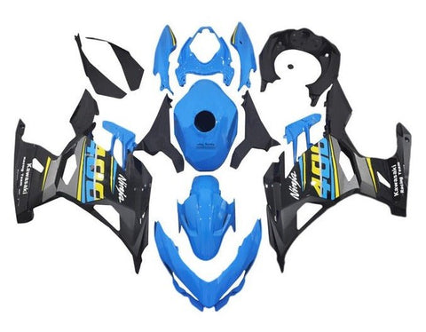 Kawasaki Ninja 400 Fairings (2018-2023) Blue, Black, Yellow, Gray at KingsMotorcycleFairings.com