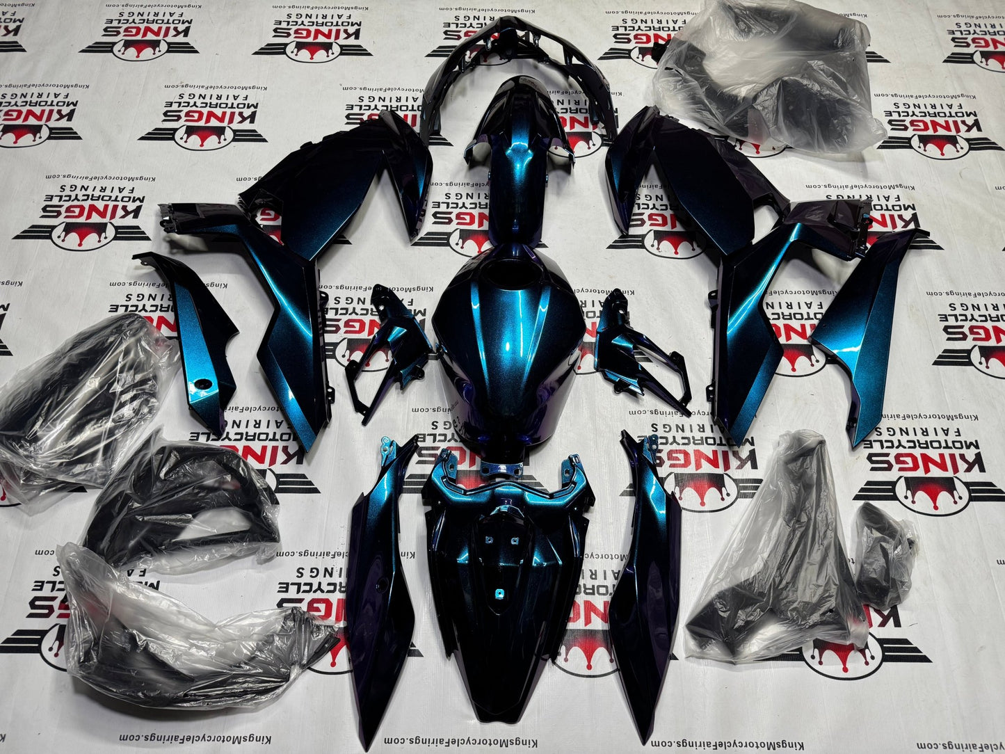 Kawasaki Ninja 400 Fairings (2018-2023) Blue, Purple Metallic Chameleon at KingsMotorcycleFairings.com