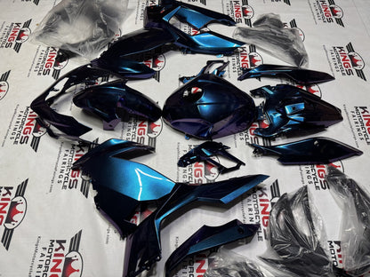 Kawasaki Ninja 400 Fairings (2018-2023) Blue, Purple Metallic Chameleon from KingsMotorcycleFairings.com
