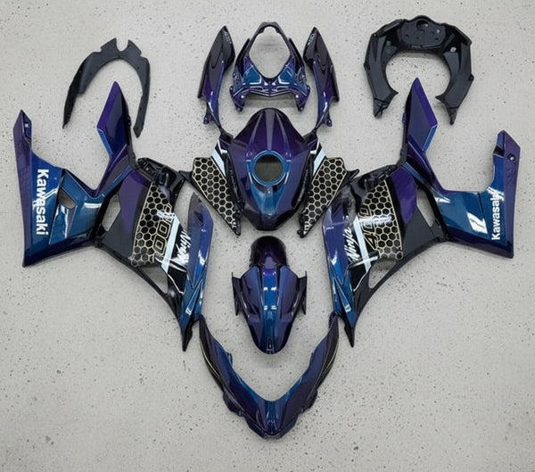 Kawasaki Ninja 400 Fairings (2018-2023) Blue, Purple, Black, Gold, White at KingsMotorcycleFairings.com