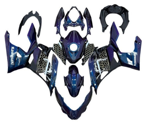 Kawasaki Ninja 400 Fairings (2018-2023) Blue, Purple, Black, Gold, White at KingsMotorcycleFairings.com