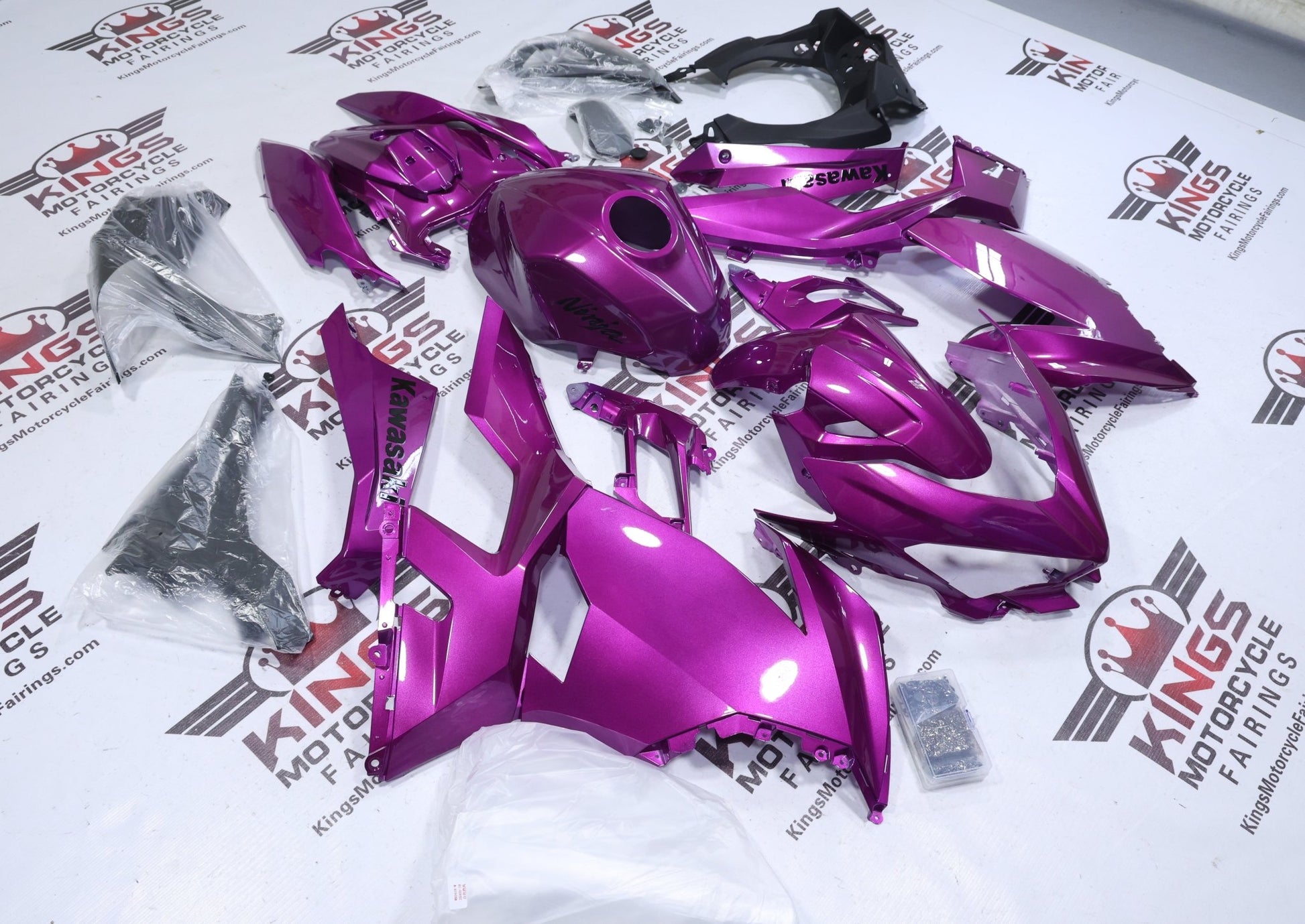 Kawasaki Ninja 400 Fairings (2018-2023) Candy Pink from KingsMotorcycleFairings.com