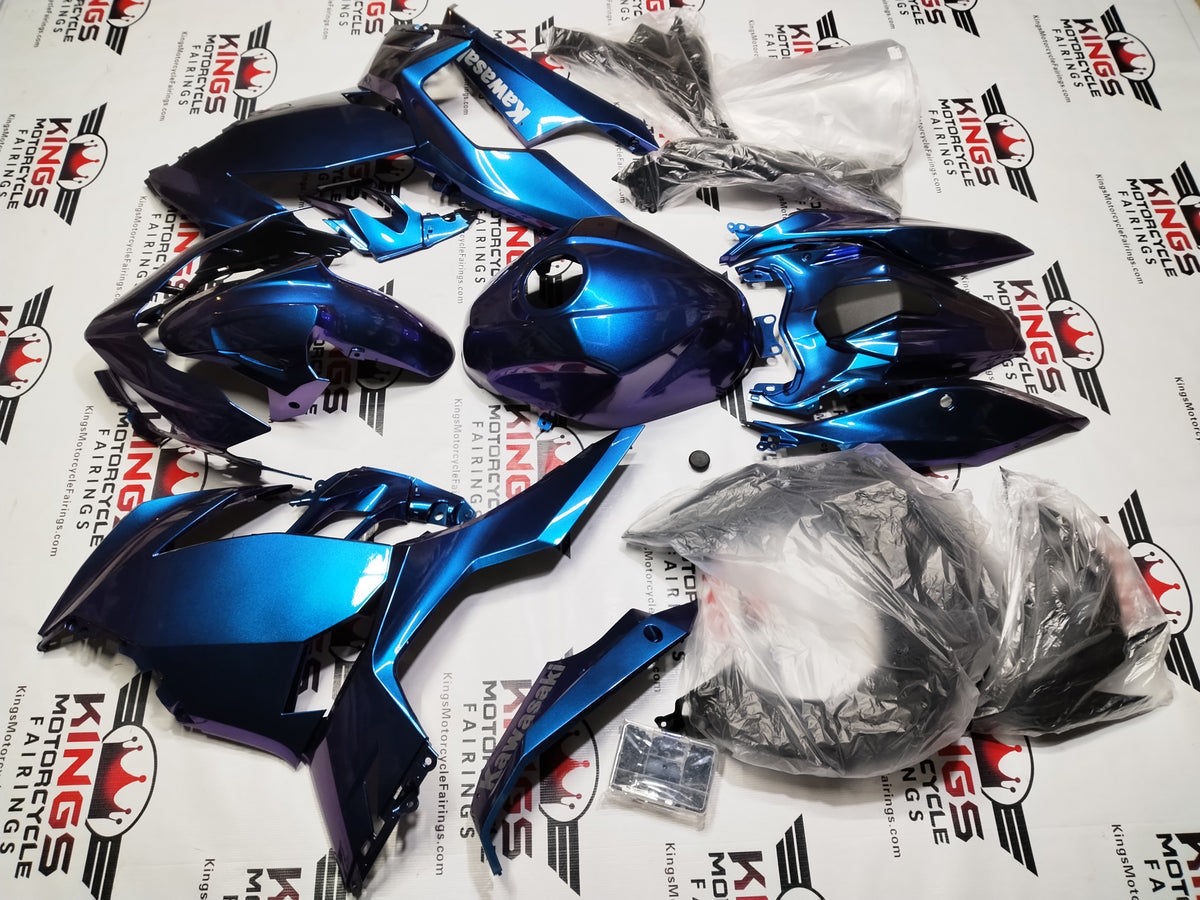 Kawasaki Ninja 400 Fairings (2018-2023) Chameleon Blue, Purple from KingsMotorcycleFairings.com