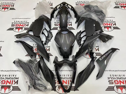 Kawasaki Ninja 400 Fairings (2018-2023) Faux Carbon Fiber, Silver from KingsMotorcycleFairings.com