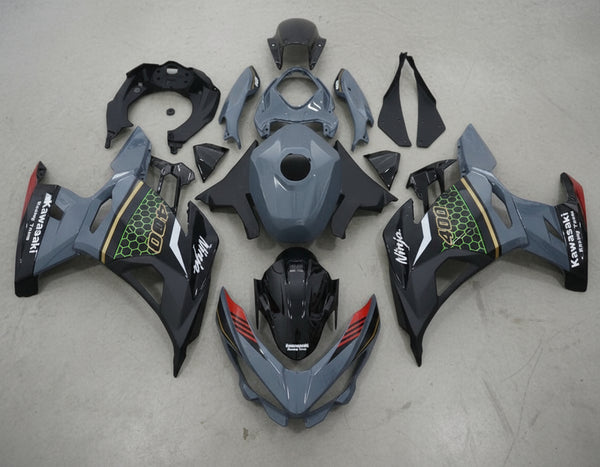 Kawasaki Ninja 400 Fairings (2018-2023) Gray, Black, Green, Gold at KingsMotorcycleFairings.com