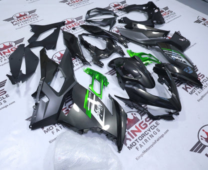 Kawasaki Ninja 400 Fairings (2018-2023) Gray, Green, Silver from KingsMotorcycleFairings.com