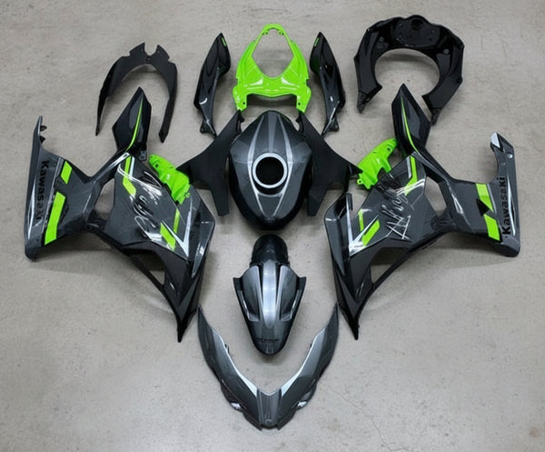 Kawasaki Ninja 400 Fairings (2018-2023) Gray, Green at KingsMotorcycleFairings.com