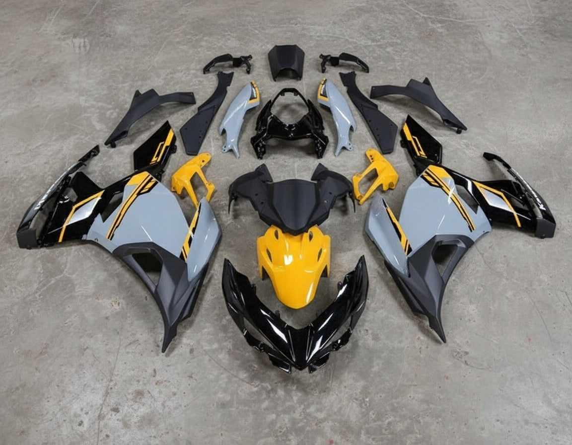 Kawasaki Ninja 400 Fairing kit (2018-2023) Gray, Yellow, Black at KingsMotorcycleFairings.com