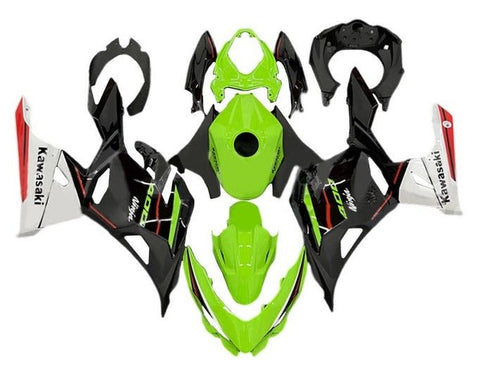 Kawasaki Ninja 400 Fairings (2018-2023) Green, Black, White, Red at KingsMotorcycleFairings.com