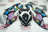 Kawasaki Ninja 400 Fairings (2018-2023) Matte Black, Blue, Pink Jinx at KingsMotorcycleFairings.com