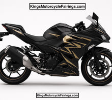 Kawasaki Ninja 400 Fairings (2018-2023) Matte Carbon Fiber, Matte Gold at KingsMotorcycleFairings.com