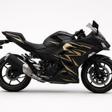 Kawasaki Ninja 400 Fairings (2018-2023) Matte Carbon Fiber, Matte Gold from KingsMotorcycleFairings.com