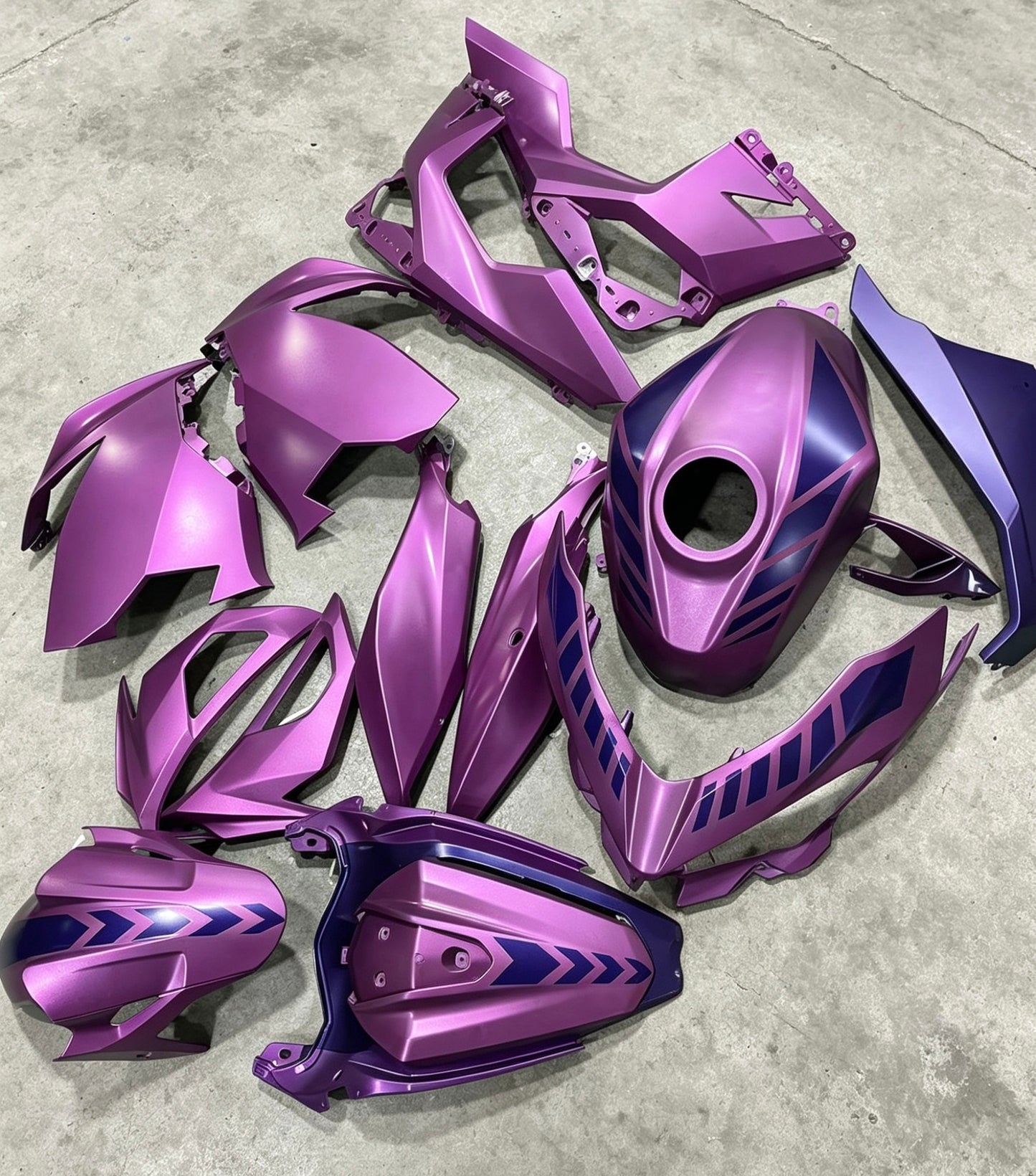 Kawasaki Ninja 400 Fairings (2018-2023) Matte Pink Magenta, Purple from KingsMotorcycleFairings.com
