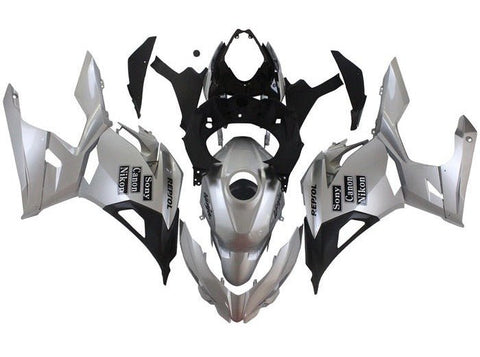Kawasaki Ninja 400 Fairings (2018-2023) Matte Silver, Matte Black, Repsol at KingsMotorcycleFairings.com