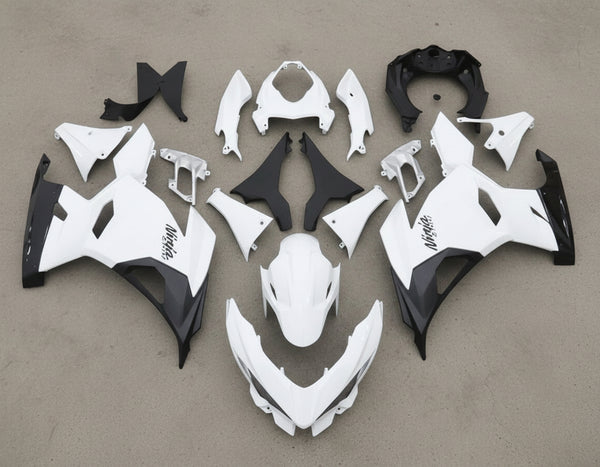 Kawasaki Ninja 400 Fairings (2018-2023) Matte White, Matte Black at KingsMotorcycleFairings.com
