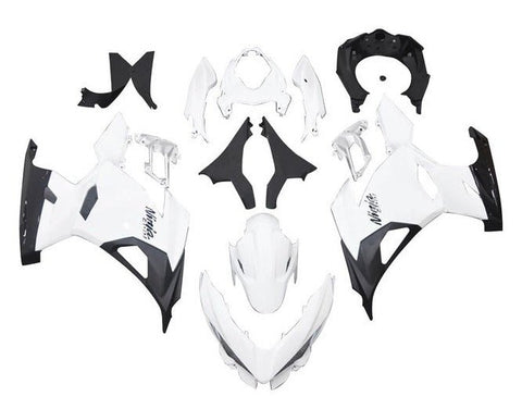 Kawasaki Ninja 400 Fairings (2018-2023) Matte White, Matte Black at KingsMotorcycleFairings.com