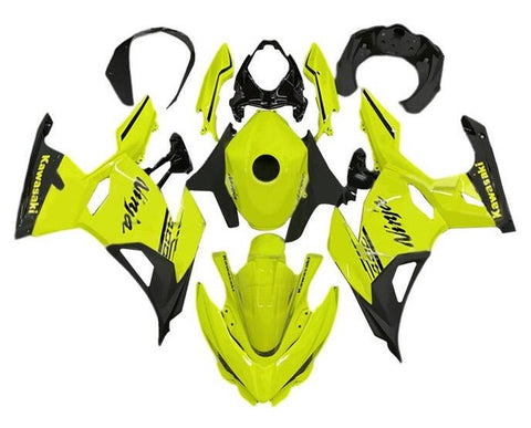 Kawasaki Ninja 400 Fairings (2018-2023) Neon Yellow, Black at KingsMotorcycleFairings.com