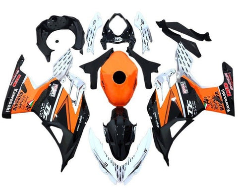 Kawasaki Ninja 400 Fairings (2018-2023) Orange, Black, White at KingsMotorcycleFairings.com