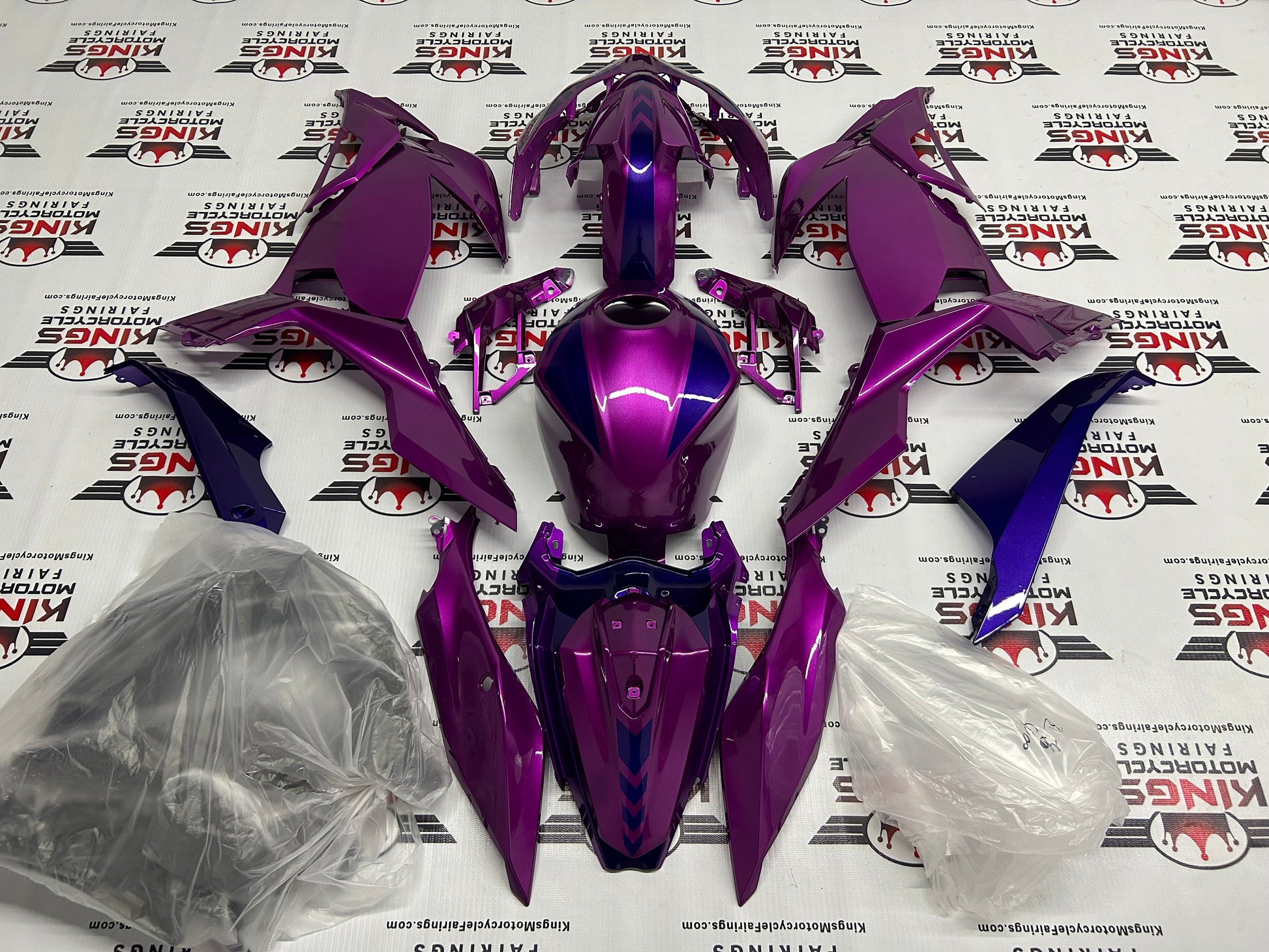 Kawasaki Ninja 400 Fairings (2018-2023) Pink, Purple from KingsMotorcycleFairings.com