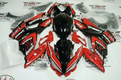 Kawasaki Ninja 400 Fairings (2018-2023) Red, Black, White Shark from KingsMotorcycleFairings.com