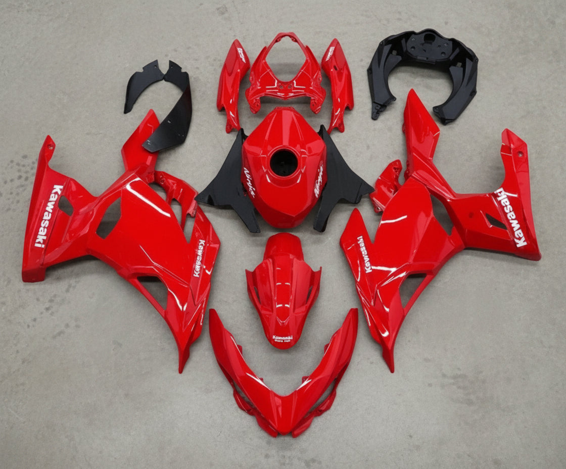 Red Kawasaki Ninja 400 Fairings (2018-2023) at KingsMotorcycleFairings.com