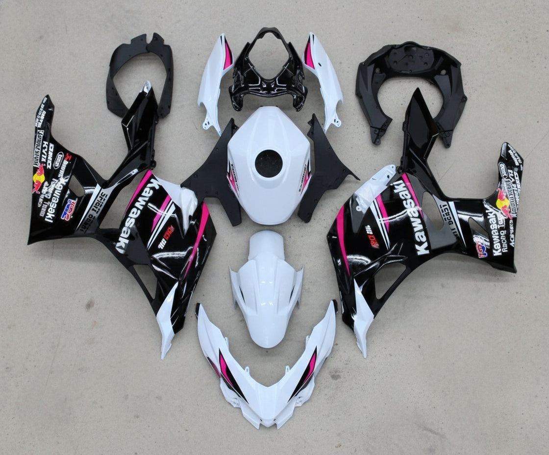 Kawasaki Ninja 400 Fairings (2018-2023) White, Black, Pink at KingsMotorcycleFairings.com