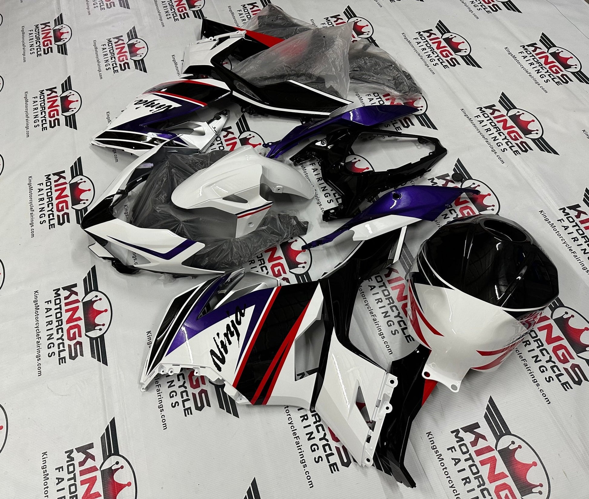 Kawasaki Ninja 400 Fairings (2018-2023) White, Black, Red, Purple from KingsMotorcycleFairings.com