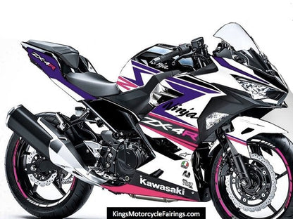 Kawasaki Ninja 400 Fairings (2018-2023) White, Pink, Purple from KingsMotorcycleFairings.com