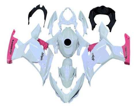 Kawasaki Ninja 400 Fairings (2018-2023) White, Pink at KingsMotorcycleFairings.com