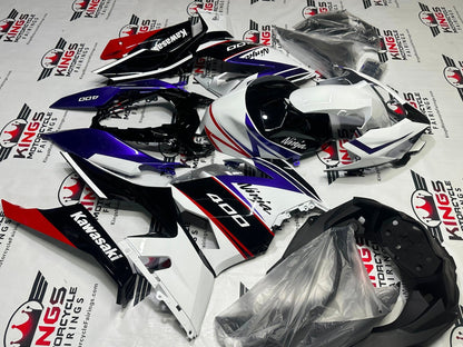 Kawasaki Ninja 400 Fairings (2018-2023) White, Purple, Black, Red at KingsMotorcycleFairings.com