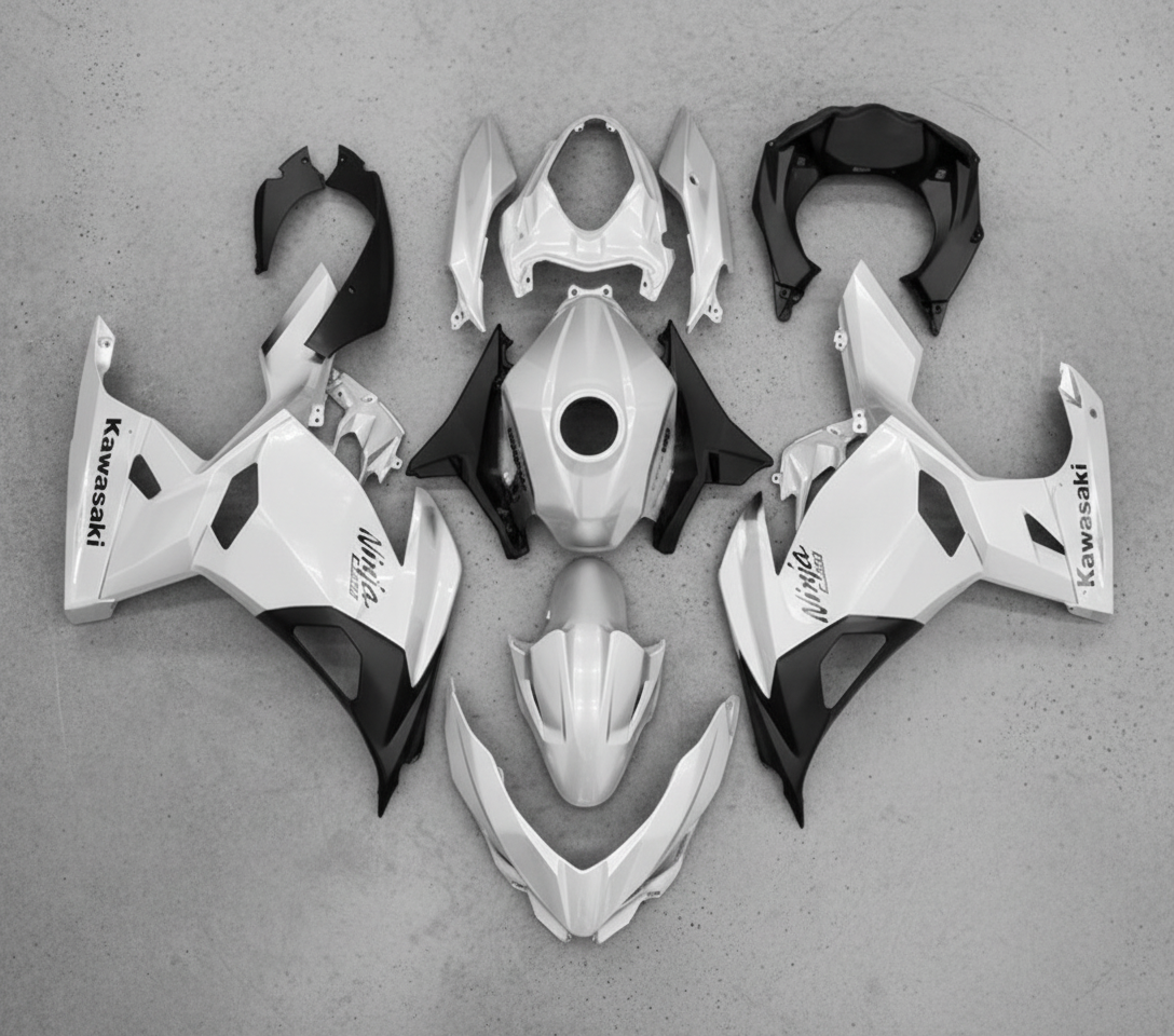 Kawasaki Ninja 400 Fairings (2018-2023) White at KingsMotorcycleFairings.com