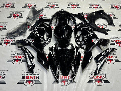 Kawasaki Ninja 400 Race Fairings (2018-2023) Black, White RedBull at KingsMotorcycleFairings.com