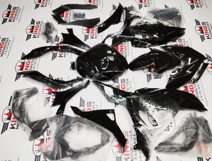 Kawasaki Ninja 500 Fairing Kit (2024-2025) Black, White Spray at KingsMotorcycleFairings.com